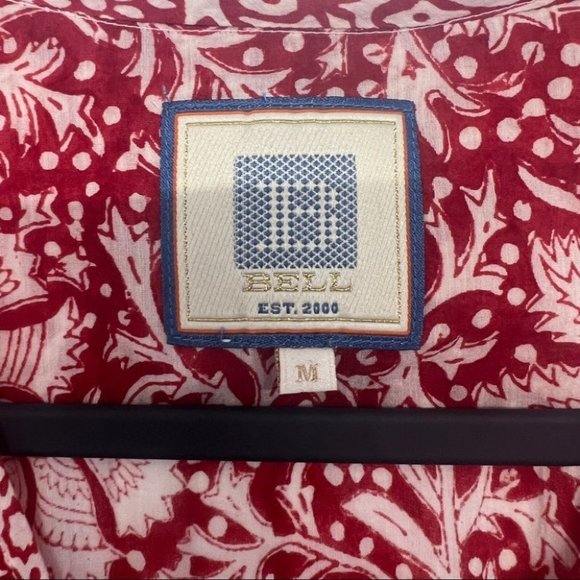 Alicia Bell Silk Cotton Floral Mini Dress Cover Up Red M - Picture 4 of 6